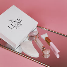 Load image into Gallery viewer, The Luxe Editions Beauty Tool Kit Gua Sha Face Roller and Mask Applicator